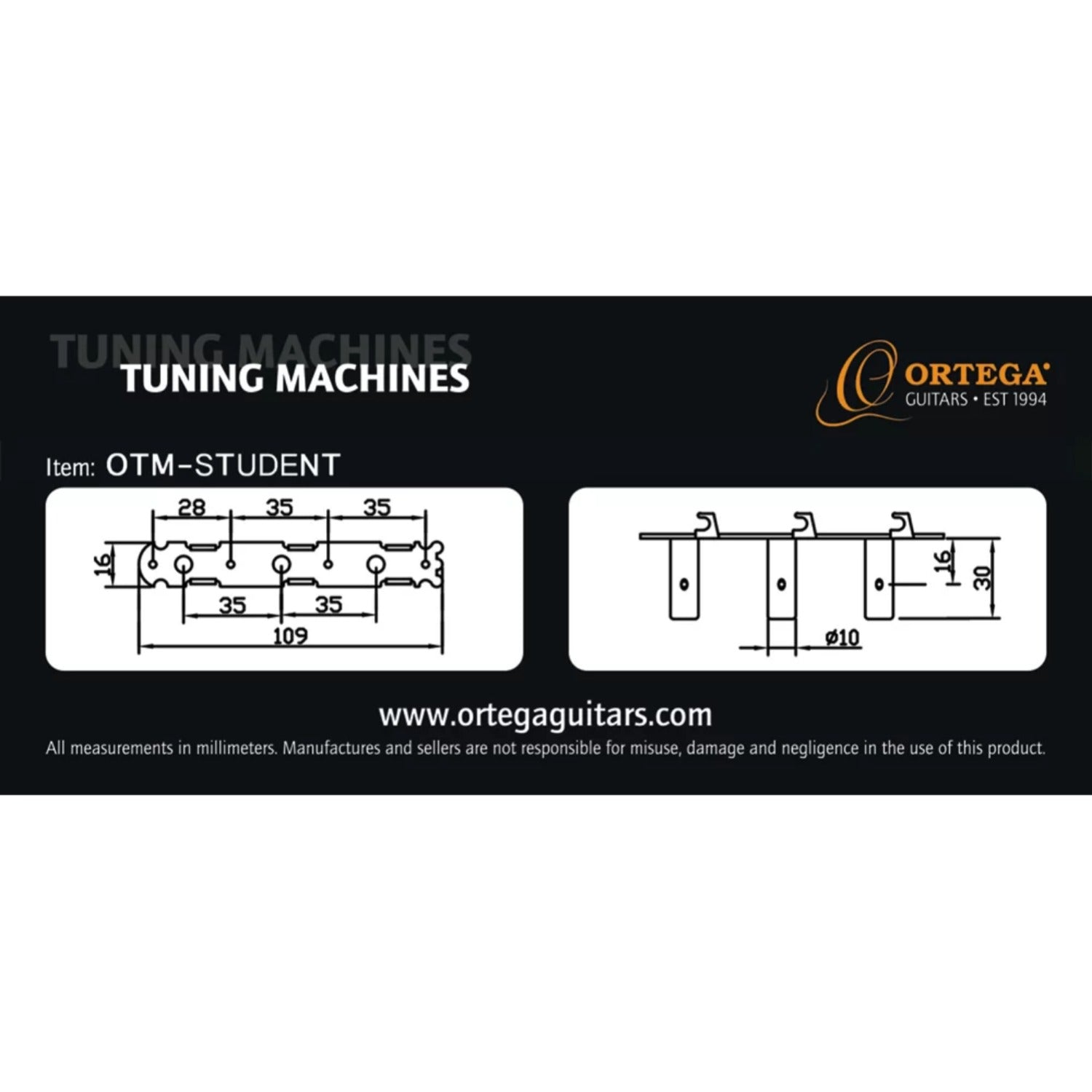 Ortega Guitar Accessories Ortega OTM-STUDENT Student Series Guitar Tuning Machine