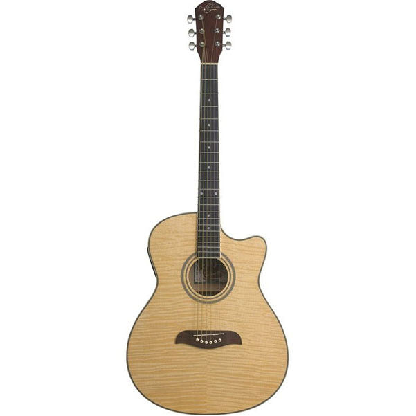 oscar schmidt electro acoustic guitars oscar schmidt oace auditorium style electro acoustic guitar - flame natural
