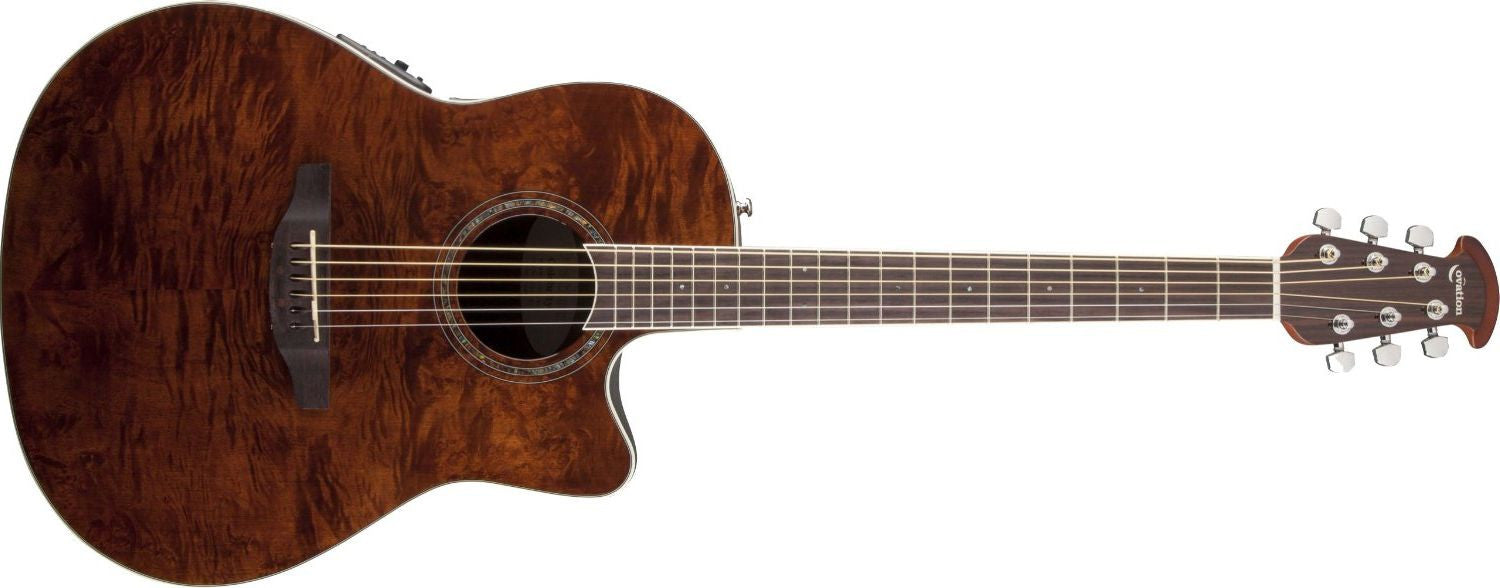 ovation electro acoustic guitars nutmeg burled maple ovation cs24p electro acoustic guitar - celebrity standard plus