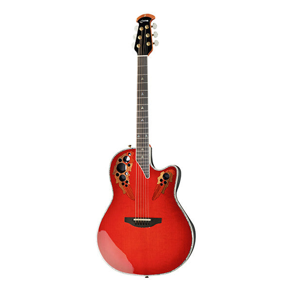 Ovation Electro Acoustic Guitars Ovation C2078AX Custom Elite Cutaway Electro Acoustic Guitar - Red Teardrop Burst