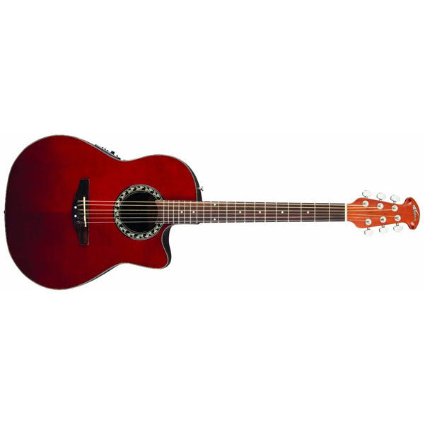ovation electro acoustic guitars ovation, electro acoustic guitar, applause balladeer, ab24-ruby red ab24-rr_142627
