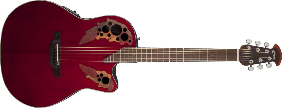 ovation wind instruments ovation semi acoustic guitar celebrity elite ce44 -ruby red