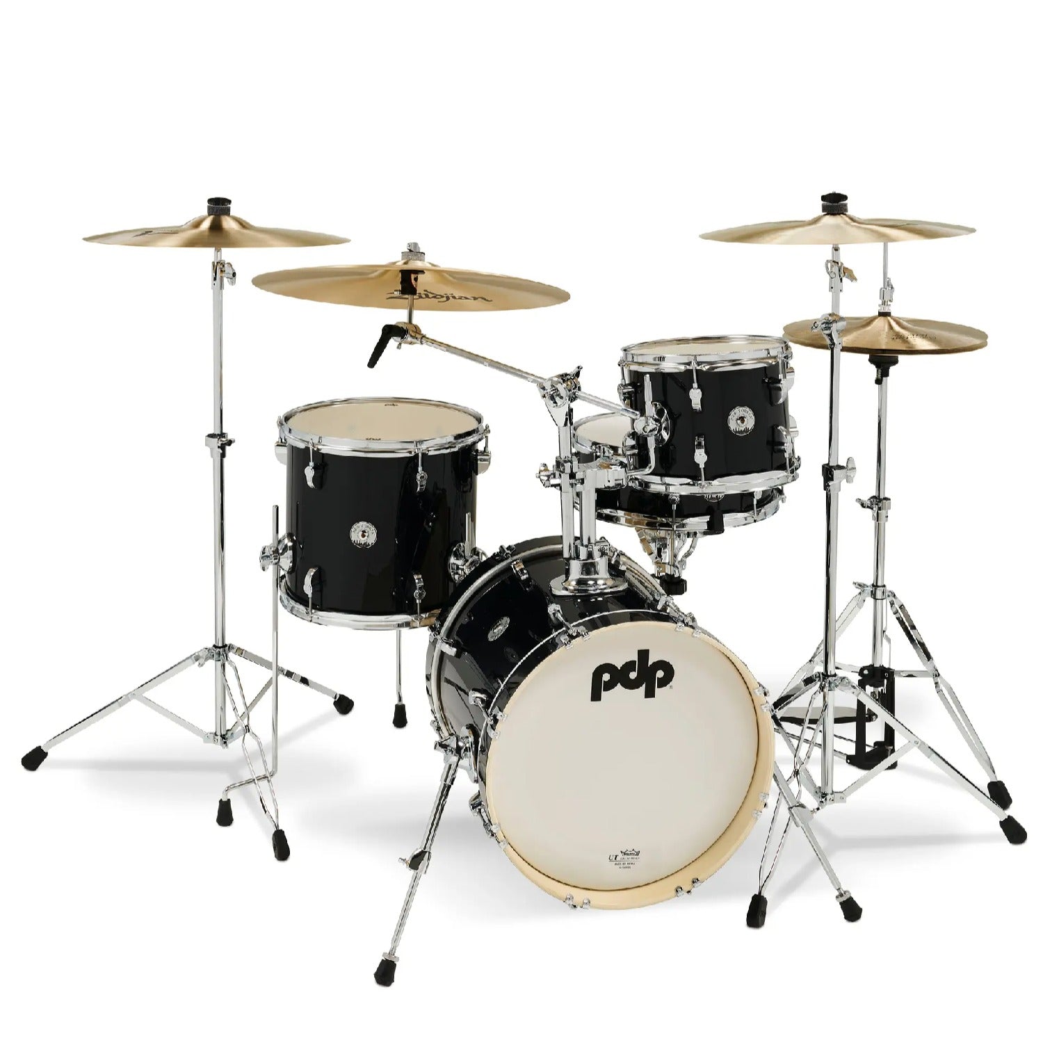 Pacific Drums And Percussion Acoustic Drum Kits Black Onyx Sparkle Finish Ply Pacific Drums And Percussion PDNY1604 New Yorker 4-Piece Shell Pack Acoustic Drum Kit