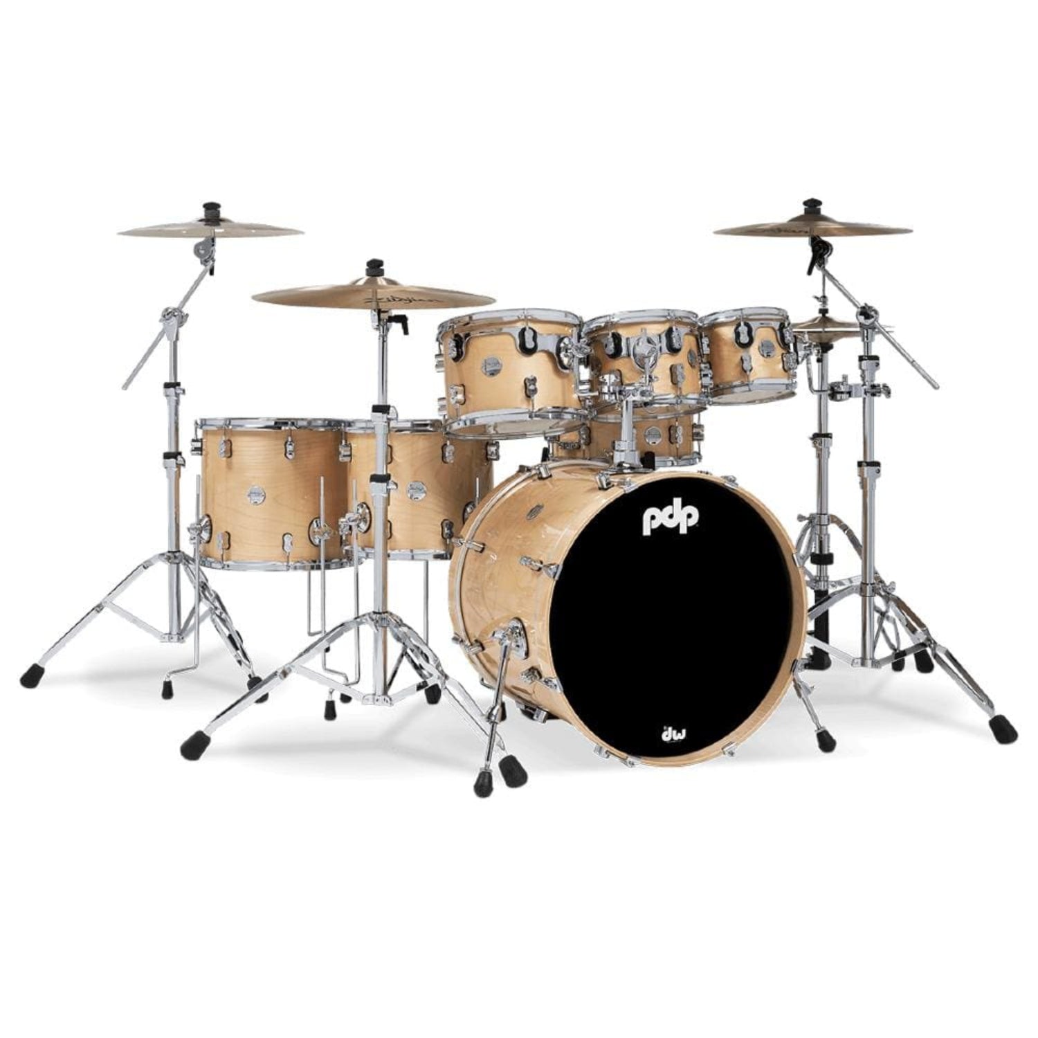 pacific drums and percussion acoustic drum kits natural lacquer pacific drums and percussion pdcm2217 7 piece concept maple acoustic drumkit #color_natural-lacquer