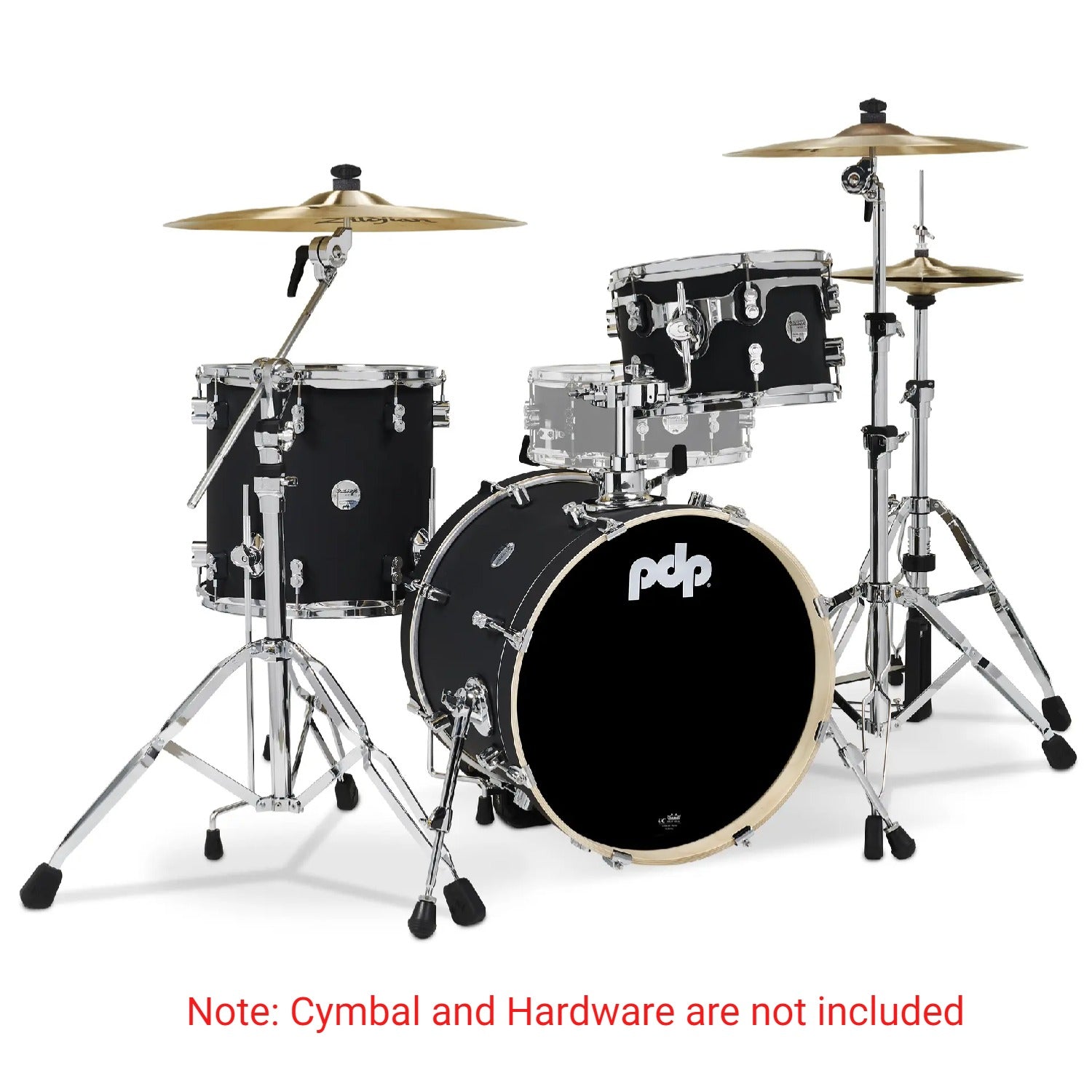 Pacific Drums And Percussion Acoustic Drum Kits Pacific Drums And Percussion 18" 3pc Concept Maple Shell Pack Acoustic Drum Kit #color_satin-black-finish-ply
