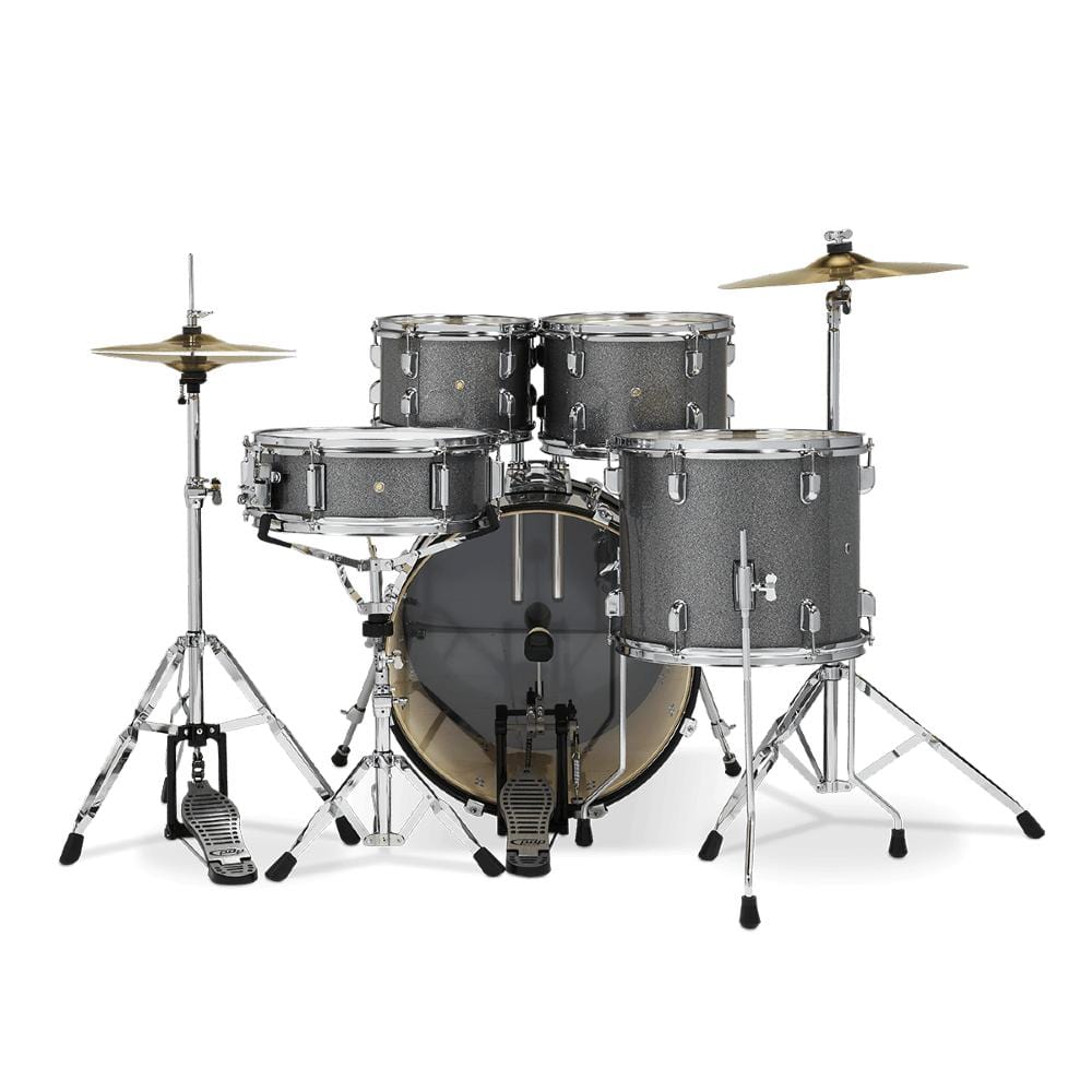 pacific drums and percussion acoustic drum kits pacific drums and percussion pdce2215kt 5 piece center stage series complete acoustic drumkit #color_silver-sparkle