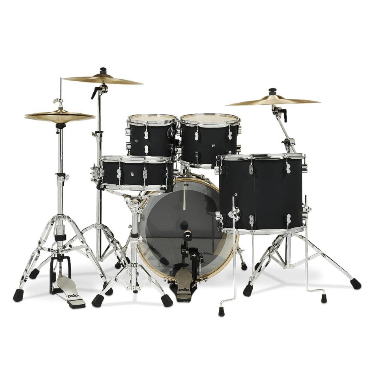 pacific drums and percussion acoustic drum kits pacific drums and percussion pdcm2215 5 piece concept maple series acoustic drumkit #color_satin-black