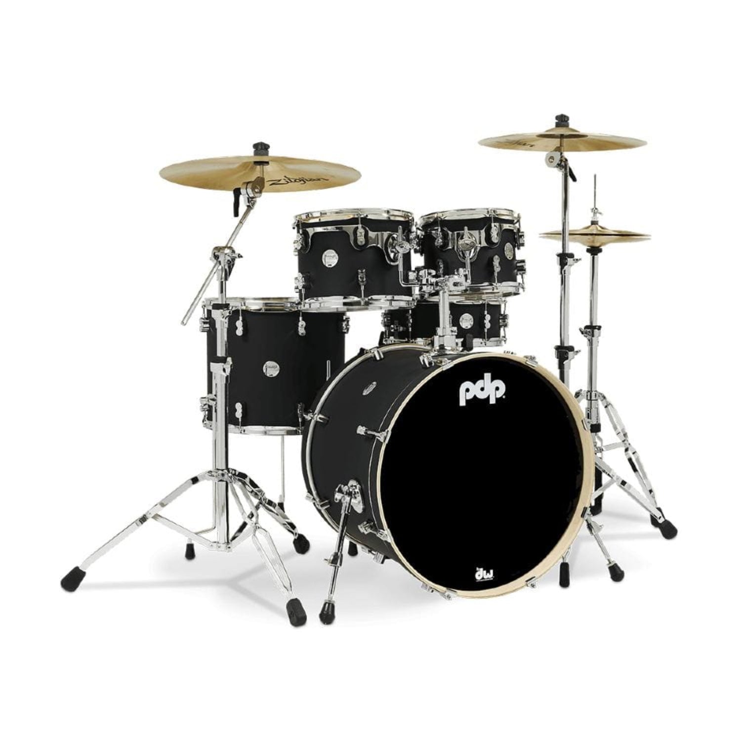 pacific drums and percussion acoustic drum kits pacific drums and percussion pdcm2215 5 piece concept maple series acoustic drumkit #color_satin-black