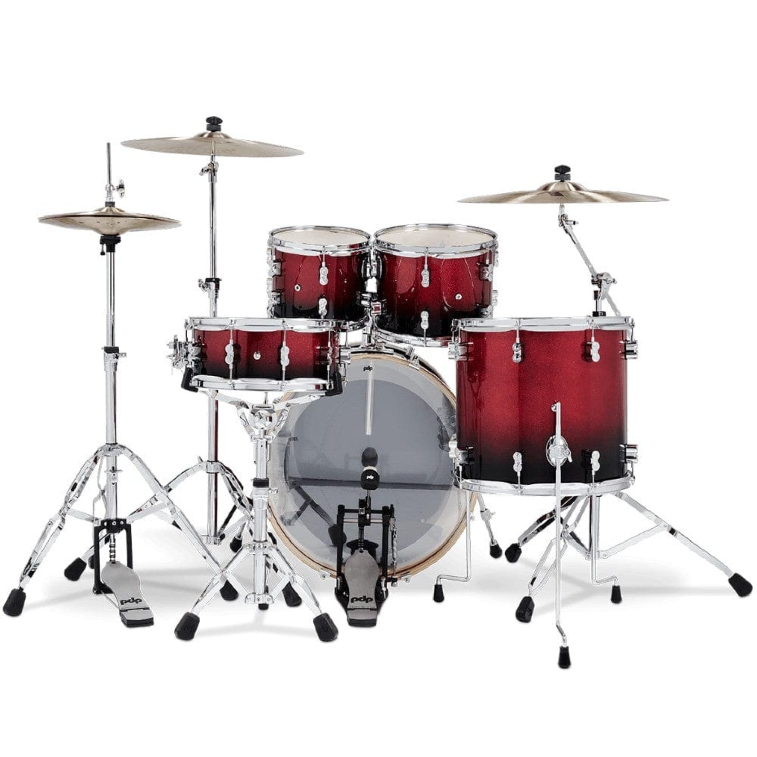 pacific drums and percussion acoustic drum kits pacific drums and percussion pdcm2215 5 piece concept maple series acoustic drumkit #color_satin-black