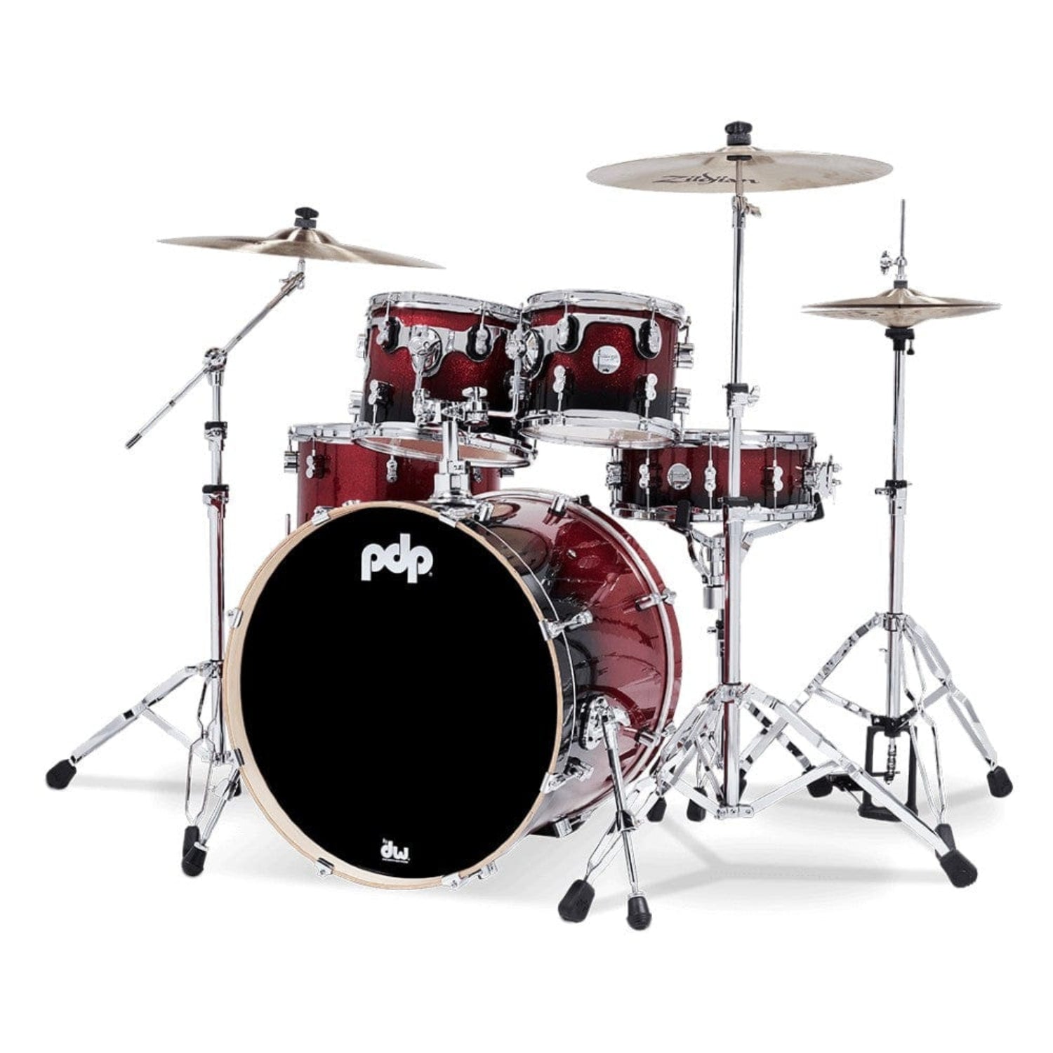 pacific drums and percussion acoustic drum kits pacific drums and percussion pdcm2215 5 piece concept maple series acoustic drumkit #color_satin-black