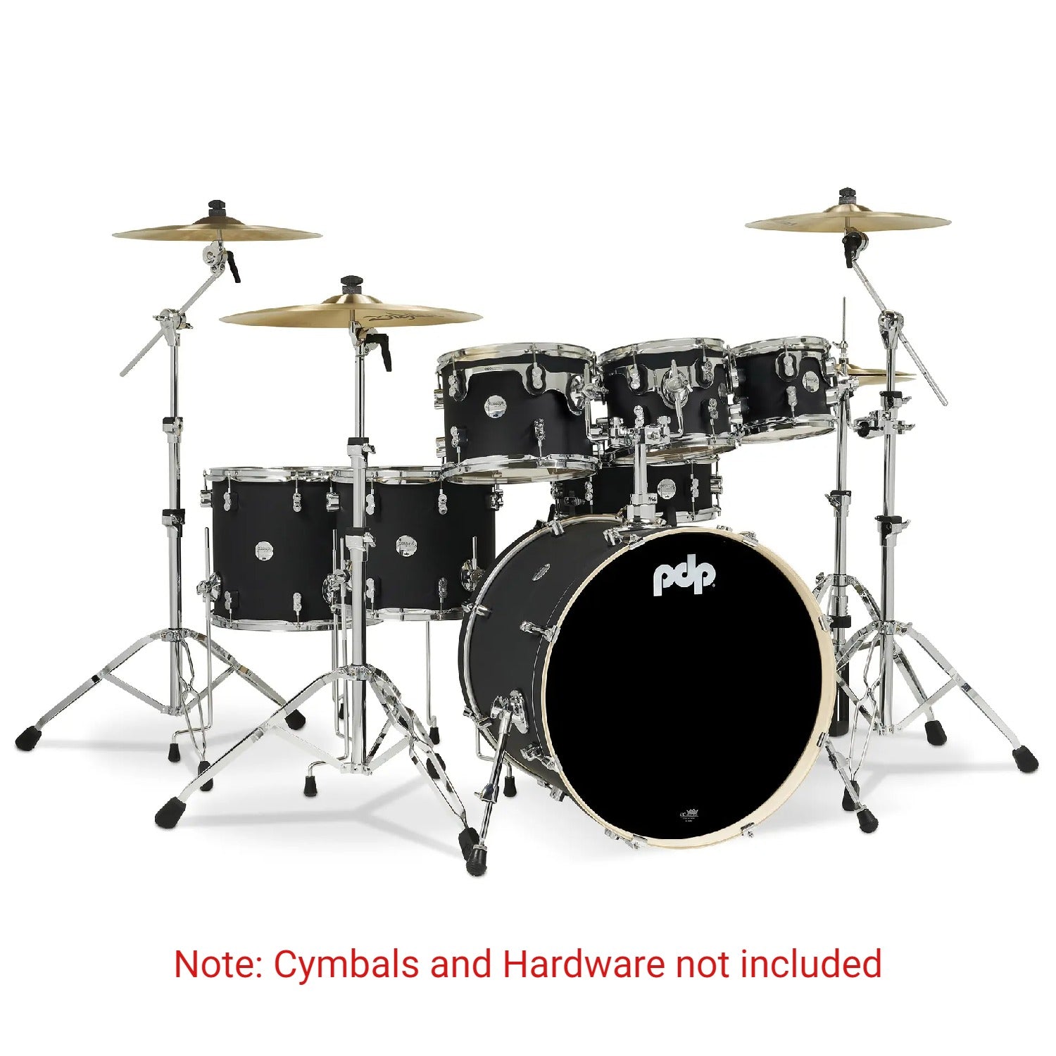 Pacific Drums And Percussion Acoustic Drum Kits Pacific Drums And Percussion PDCM2217 7 Piece Concept Maple Acoustic Drumkit #color_satin-black