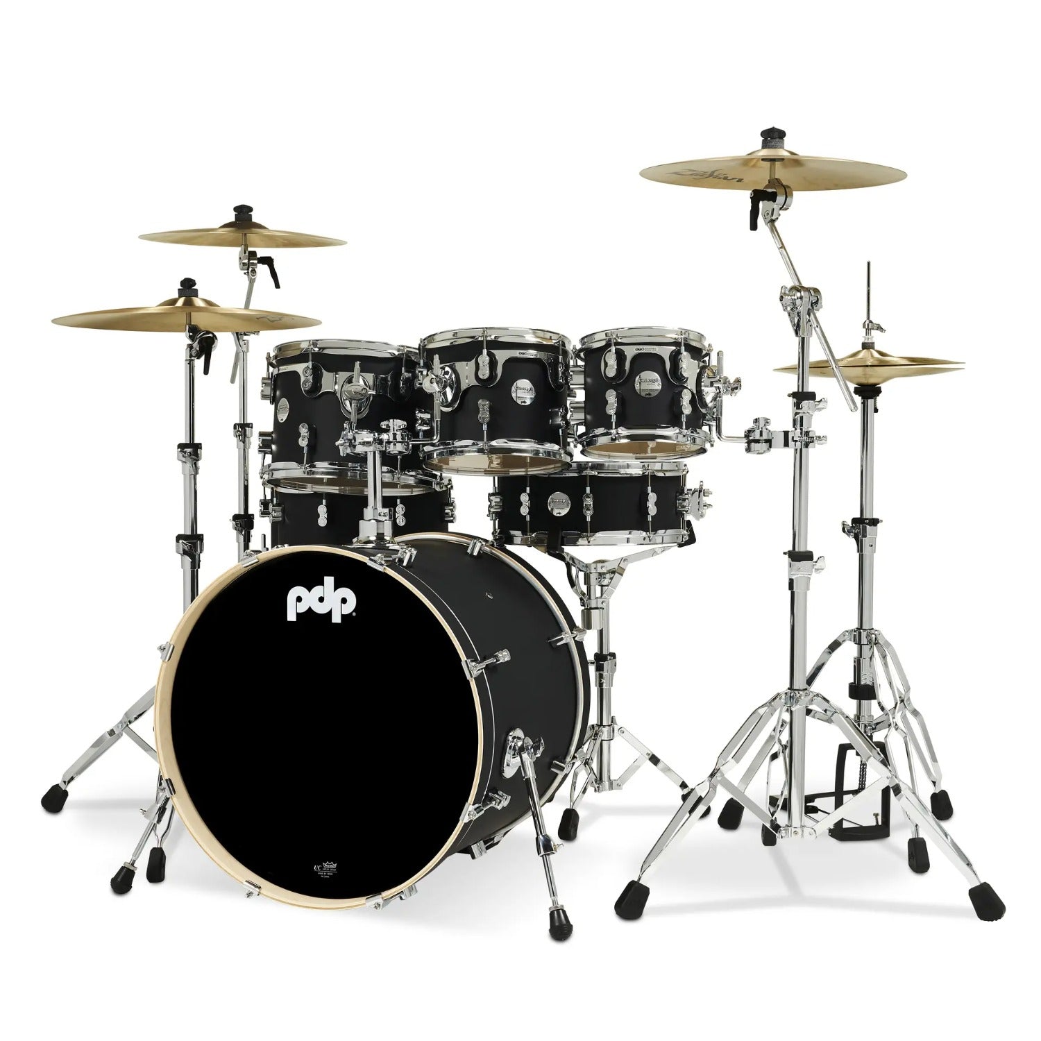 Pacific Drums And Percussion Acoustic Drum Kits Pacific Drums And Percussion PDCM2217 7 Piece Concept Maple Acoustic Drumkit #color_satin-black