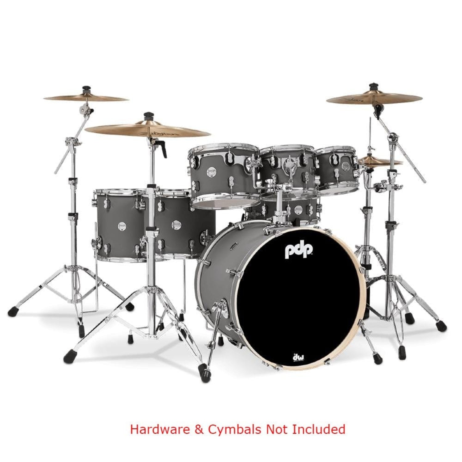 pacific drums and percussion acoustic drum kits pacific drums and percussion pdcm2217 7 piece concept maple acoustic drumkit #color_satin-pewter
