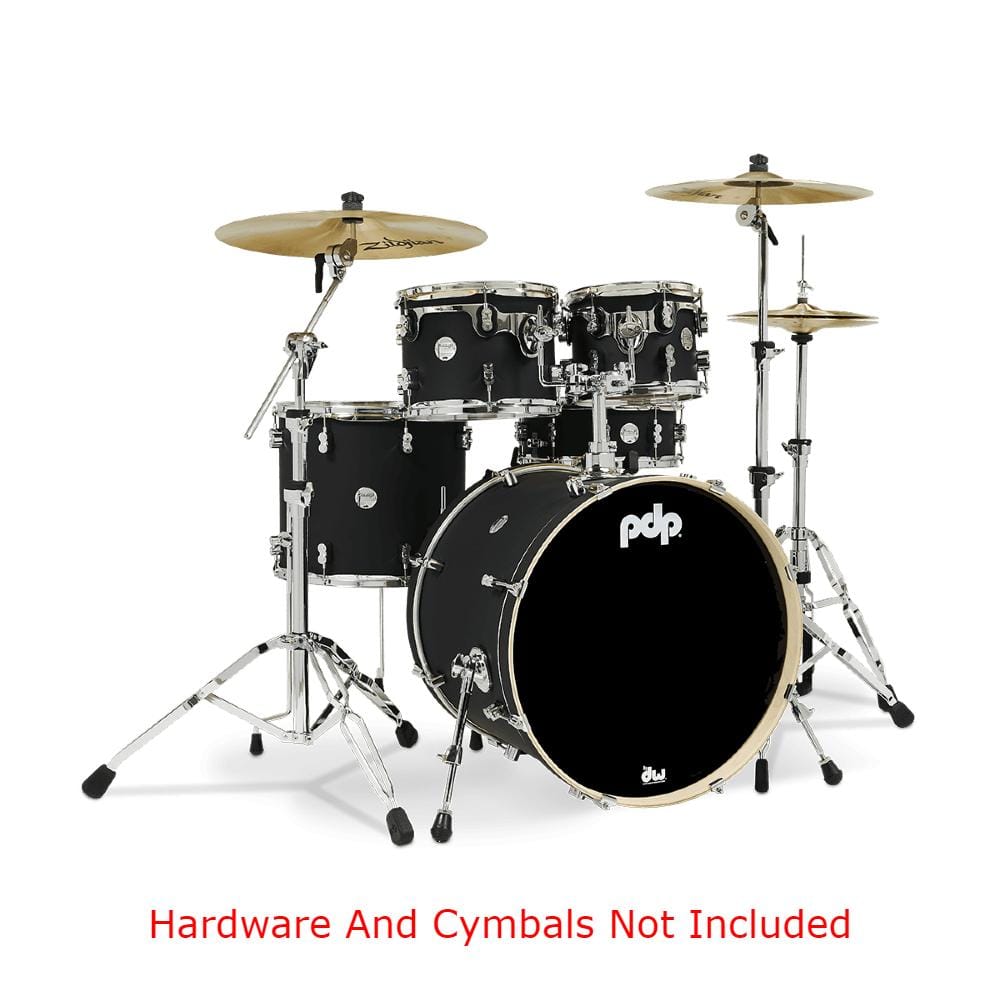 pacific drums and percussion acoustic drum kits satin black pacific drums and percussion pdcm2215 5 piece concept maple series acoustic drumkit #color_satin-black