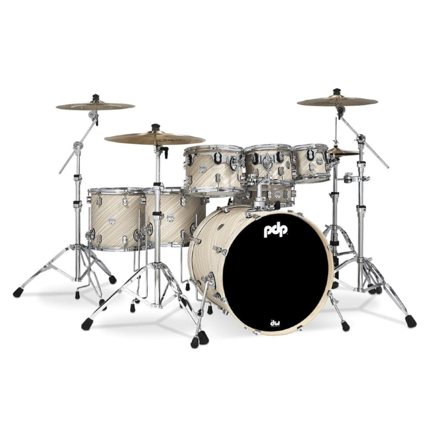 pacific drums and percussion acoustic drum kits twisted ivory pacific drums and percussion pdcm2217 7 piece concept maple acoustic drumkit #color_twisted-ivory
