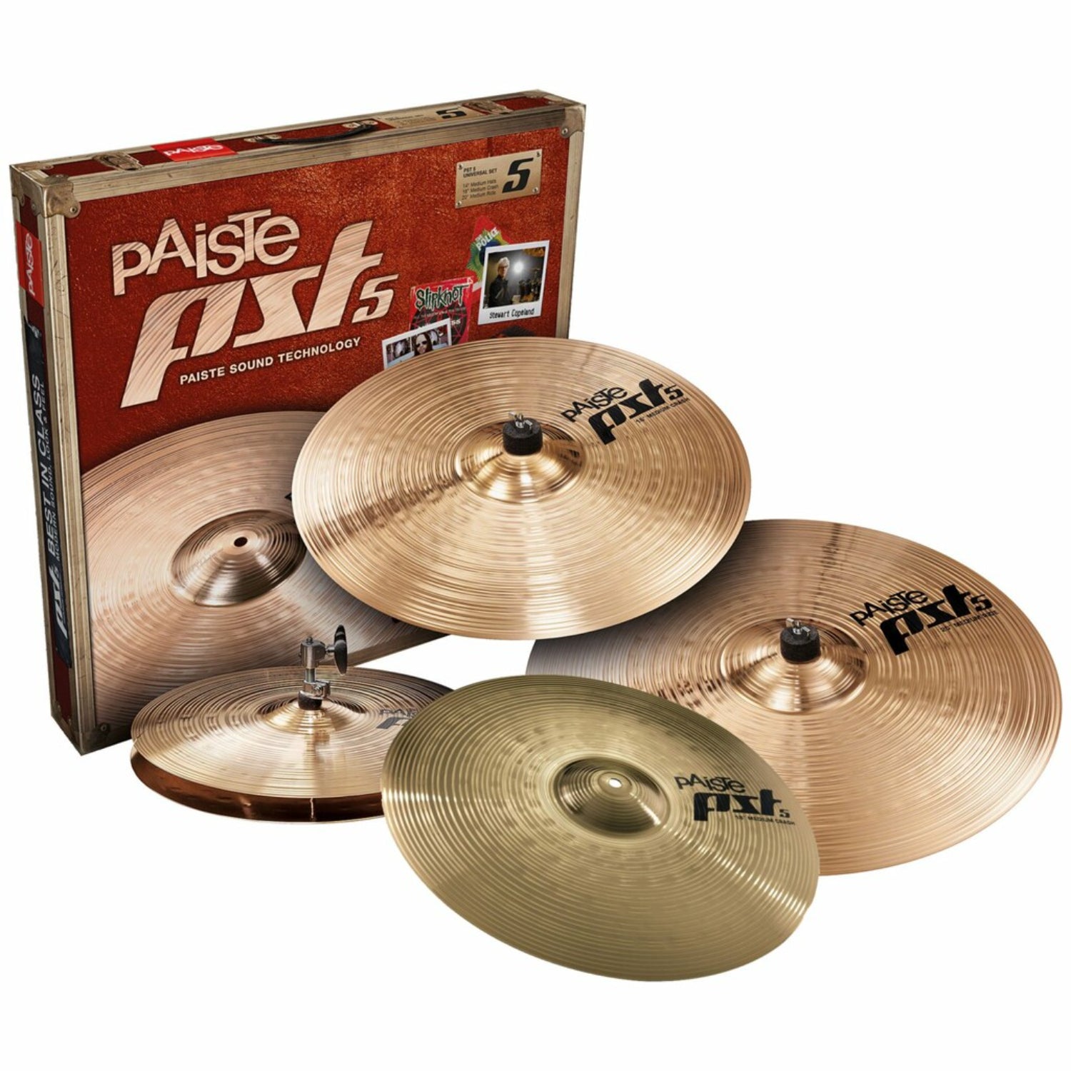 Paiste Cymbal Packs Paiste PST5-U Universal Cymbal Set With 16 Inch Crash