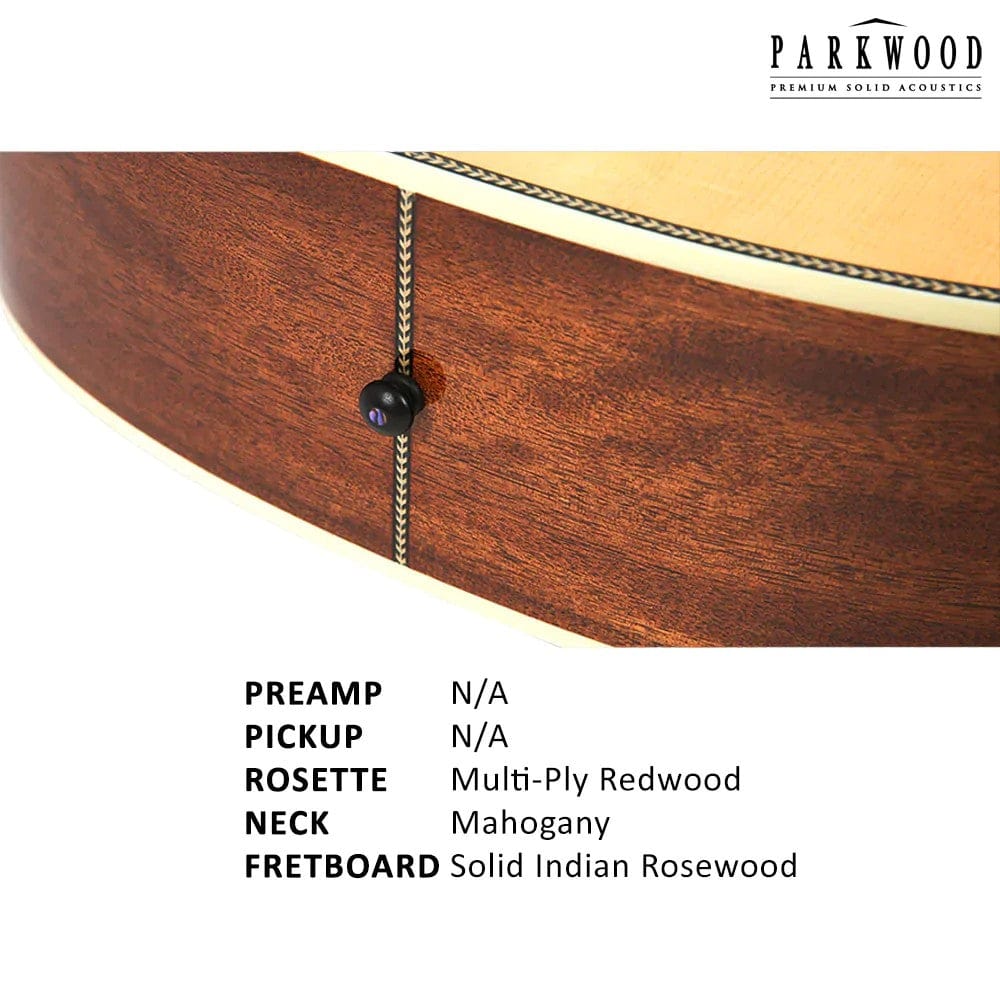 parkwood acoustic guitars parkwood p610 dreadnought acoustic guitar with case