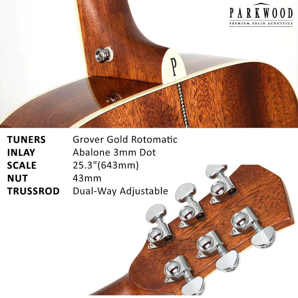 parkwood acoustic guitars parkwood p620 om orchestra acoustic guitar with case