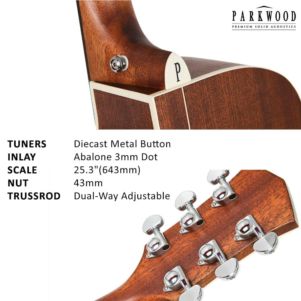 parkwood acoustic guitars parkwood s62 om orchestra acoustic guitar with gigbag