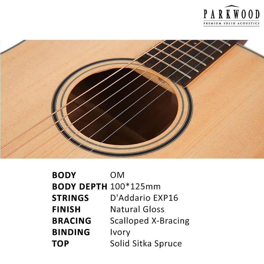 parkwood acoustic guitars parkwood s62 om orchestra acoustic guitar with gigbag