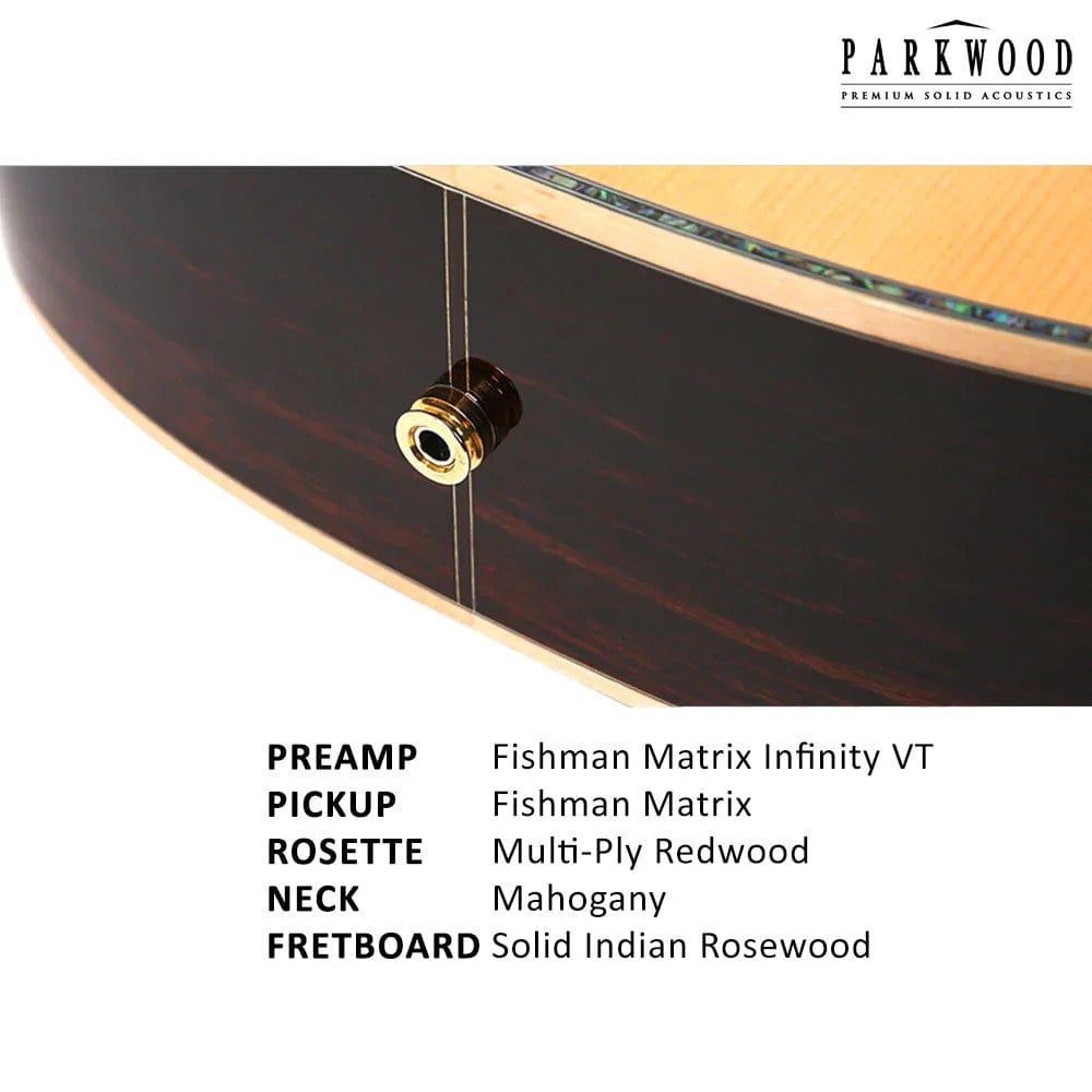 parkwood electro acoustic guitars parkwood ga880 ga series grand auditorium electro acoustic guitar with case