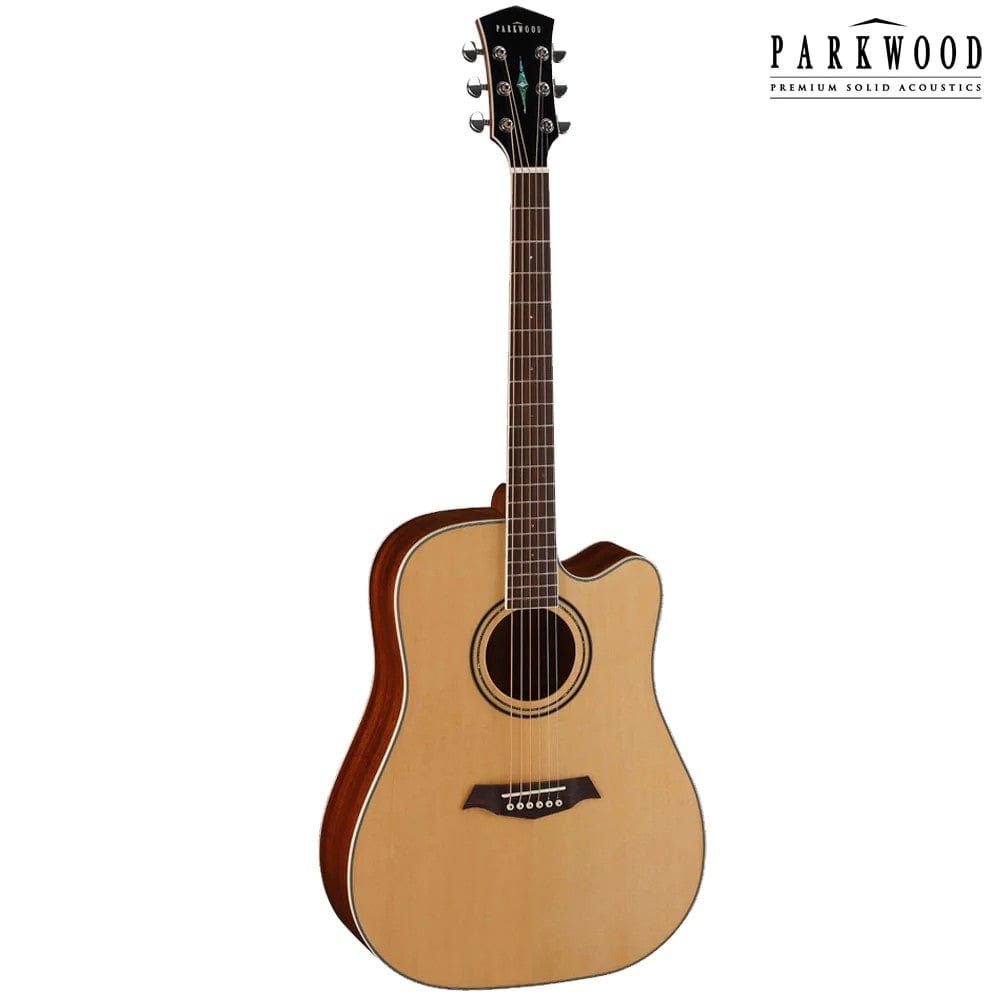 parkwood electro acoustic guitars parkwood s66 dreadnought cutaway electro acoustic guitar with gigbag