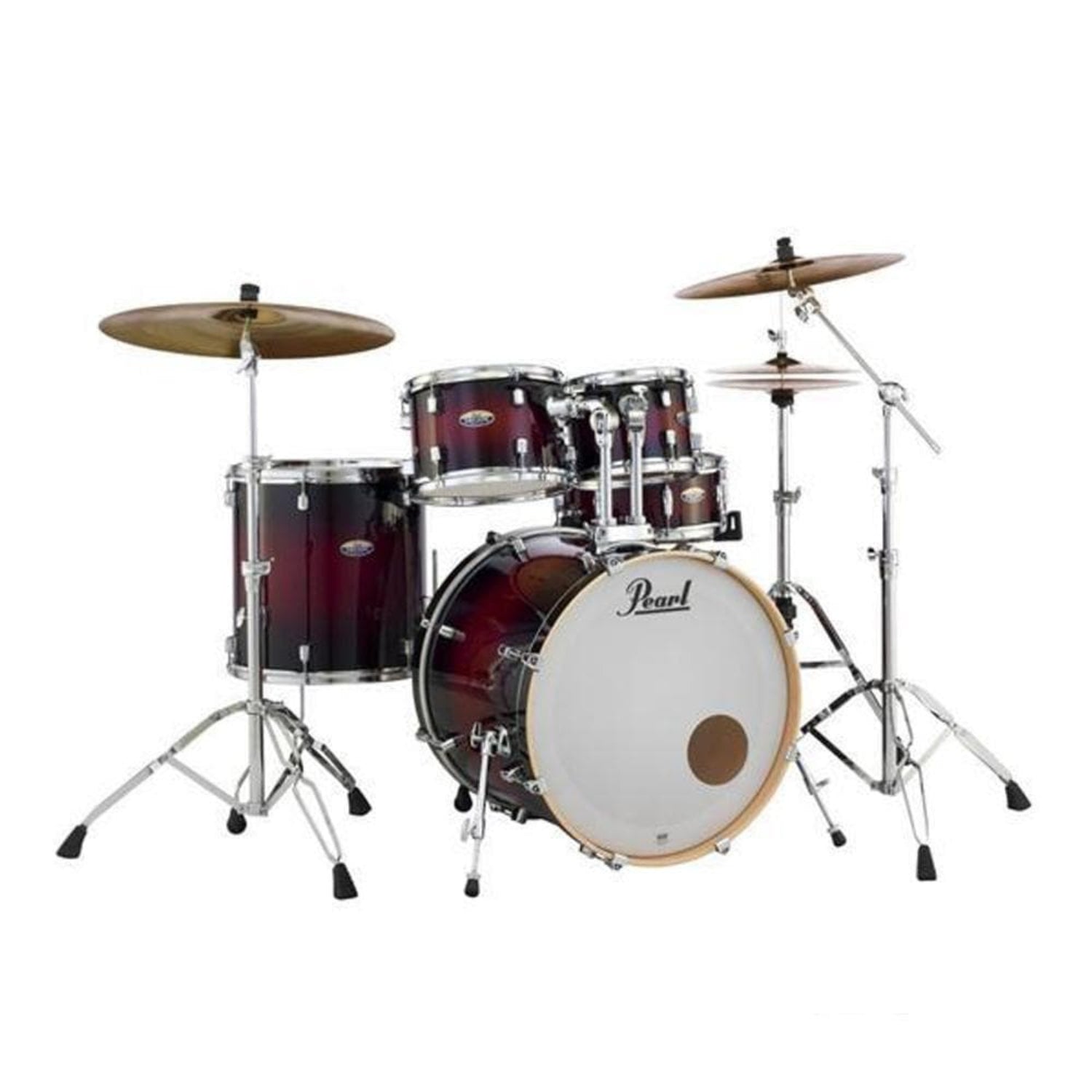 pearl acoustic drum kits gloss deep red burst pearl decade maple 5pcs hybrid shell pack drumset#color_gloss-deep-red-burst