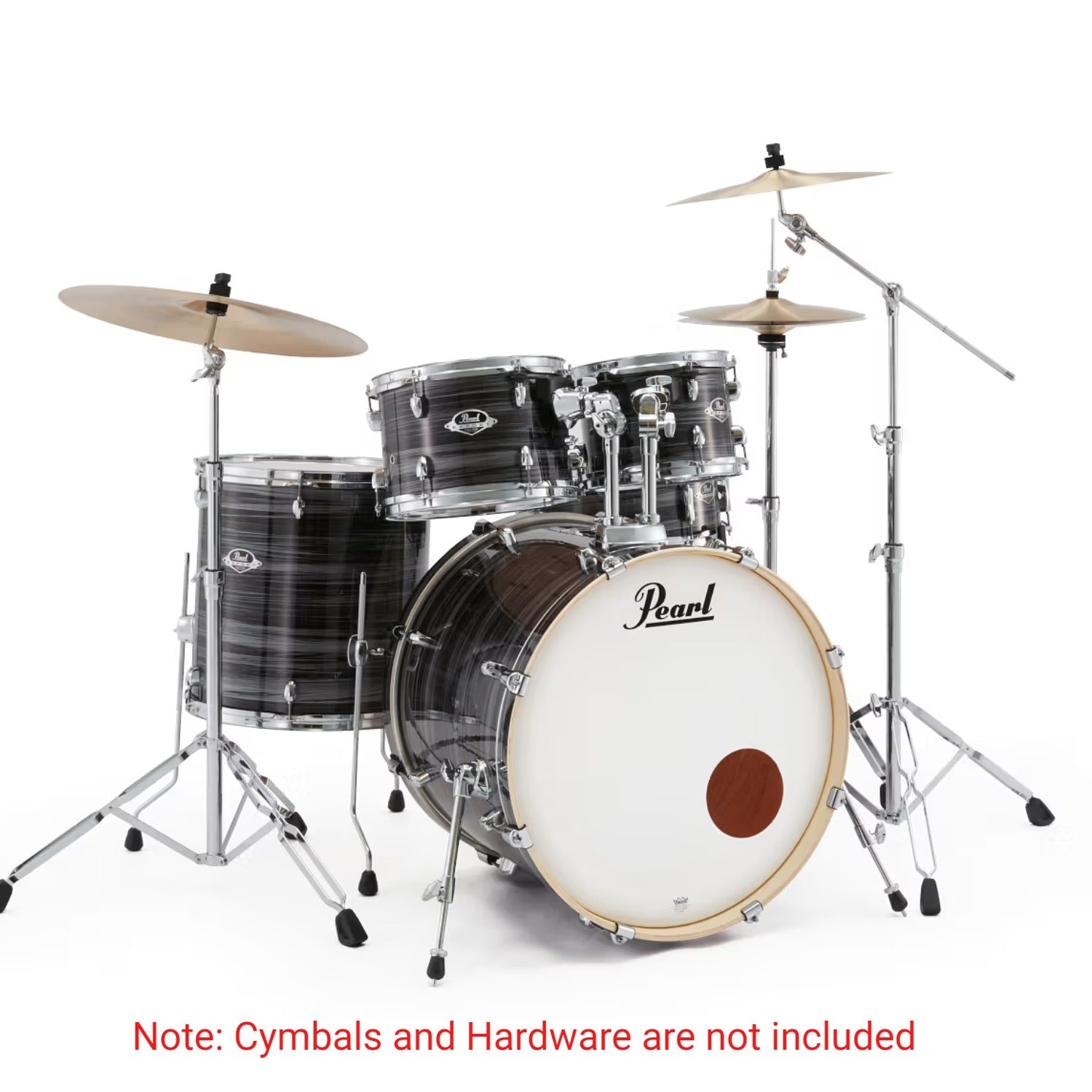 Pearl Acoustic Drum Kits Graphite Silver Twist Pearl EXX725SPN/C 5 Piece EXX Hybrid Shell Pack Acoustic Drum Kit