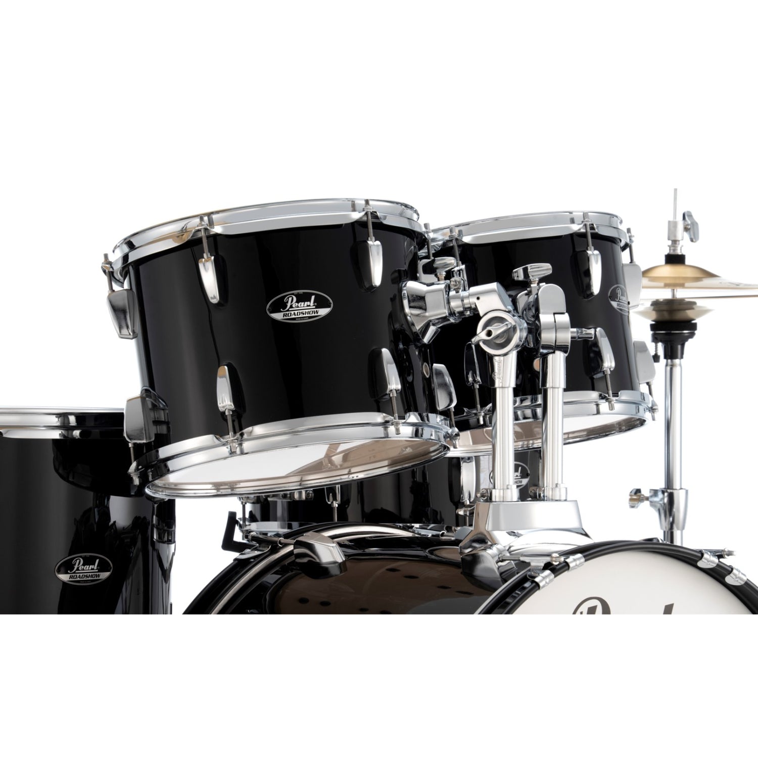 Pearl Acoustic Drum Kits Jet Black Pearl RS505C/C 5Pcs Roadshow Acoustic Drum Set with Stands & Cymbals