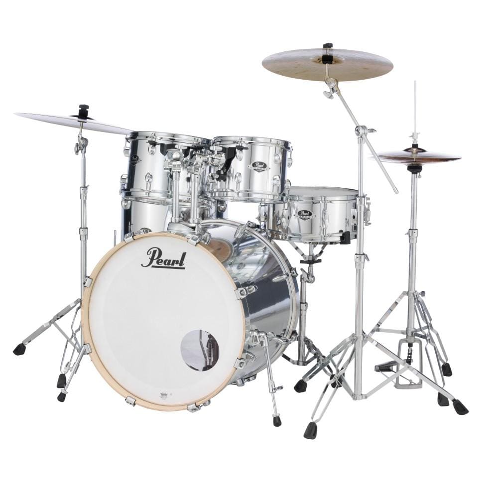 pearl acoustic drum kits mirror chrome pearl exx 5 piece hybrid shell pack acoustic drum kit