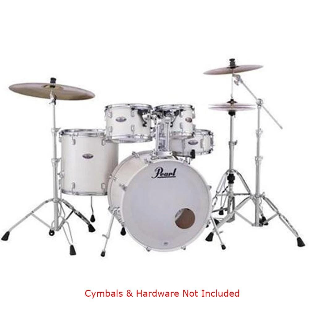 pearl acoustic drum kits pearl decade maple 5pcs hybrid shell pack drumset#color_white-satin-pearl