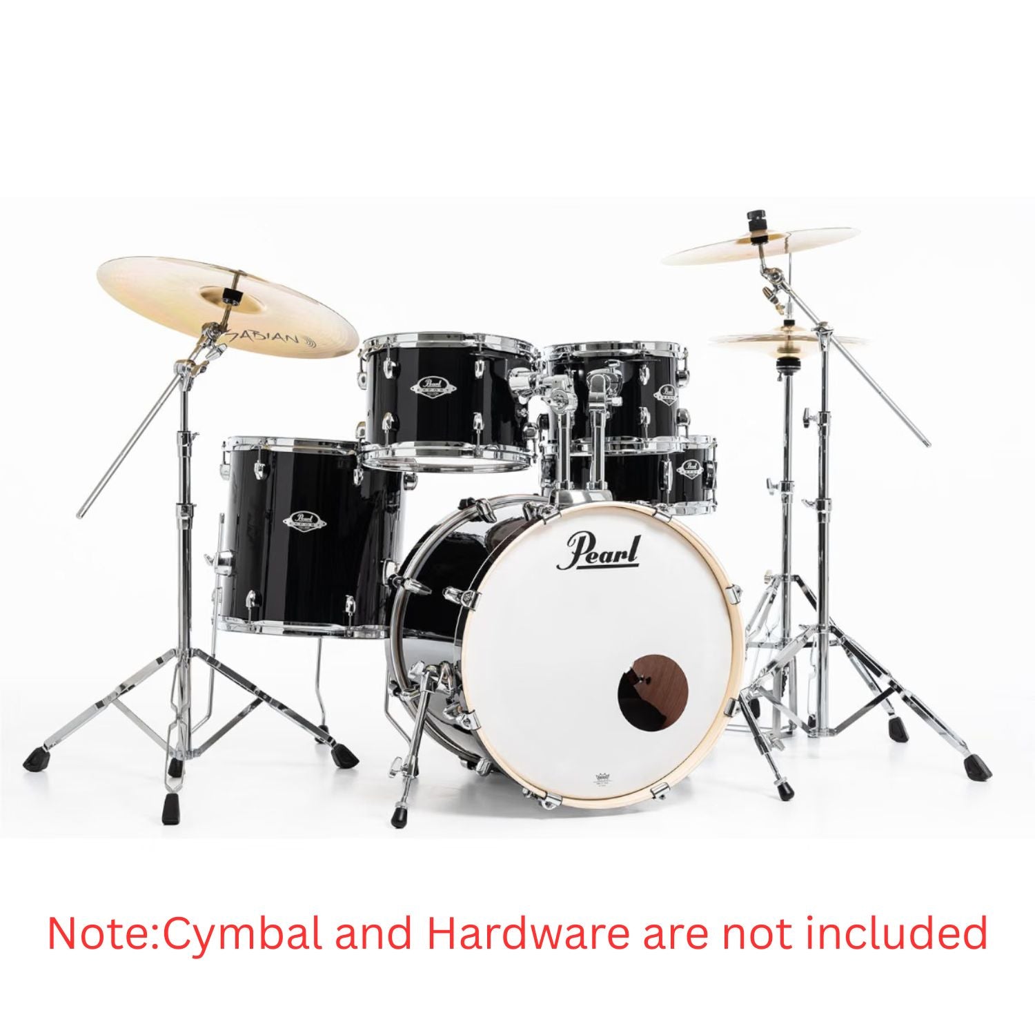 Pearl Acoustic Drum Kits Pearl EXX725SPN/C 5 Piece EXX Hybrid Shell Pack Acoustic Drum Kit #color_jet-black