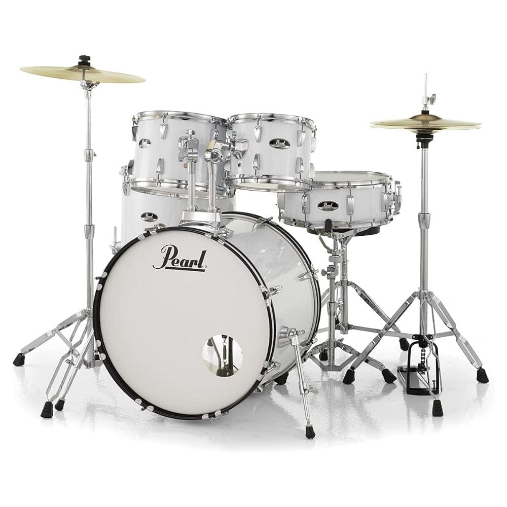 pearl acoustic drum kits pure white pearl roadshow 5 piece drumset with stands and cymbals