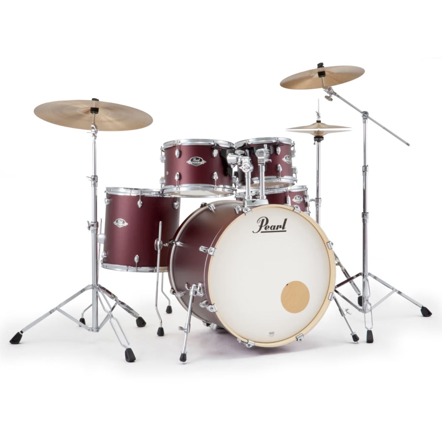 Pearl Acoustic Drum Kits Satin Scarlet Pearl EXX725SPN/C 5 Piece EXX Hybrid Shell Pack Acoustic Drum Kit #color_satin-scarlet