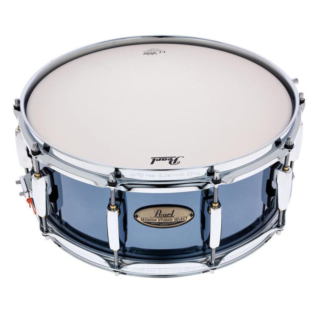 pearl snare drums black mirror chrome pearl sts1455sc 14x5.5 inch session studio select snare drum #color_black-mirror-chrome
