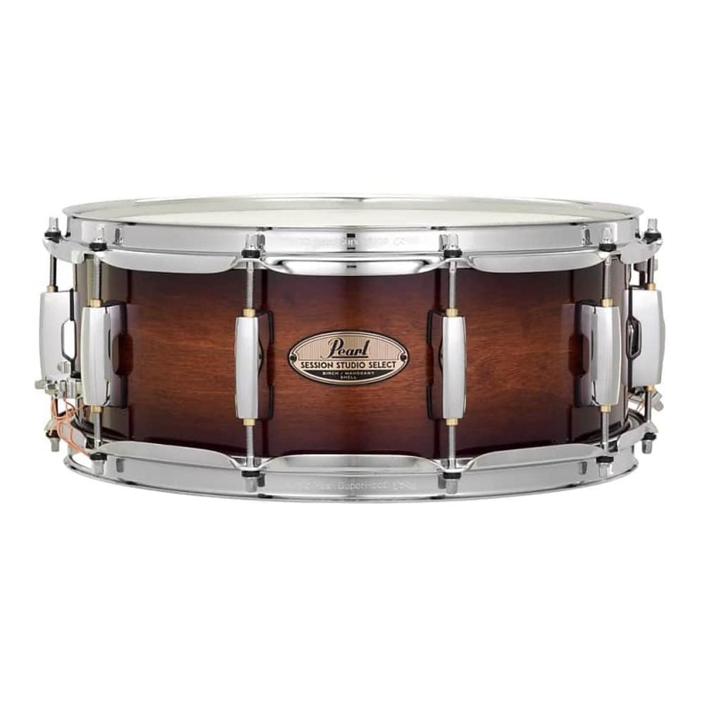 pearl snare drums gloss barnwood brown pearl sts1455sc 14x5.5 inch session studio select snare drum #color_gloss-barnwood-brown