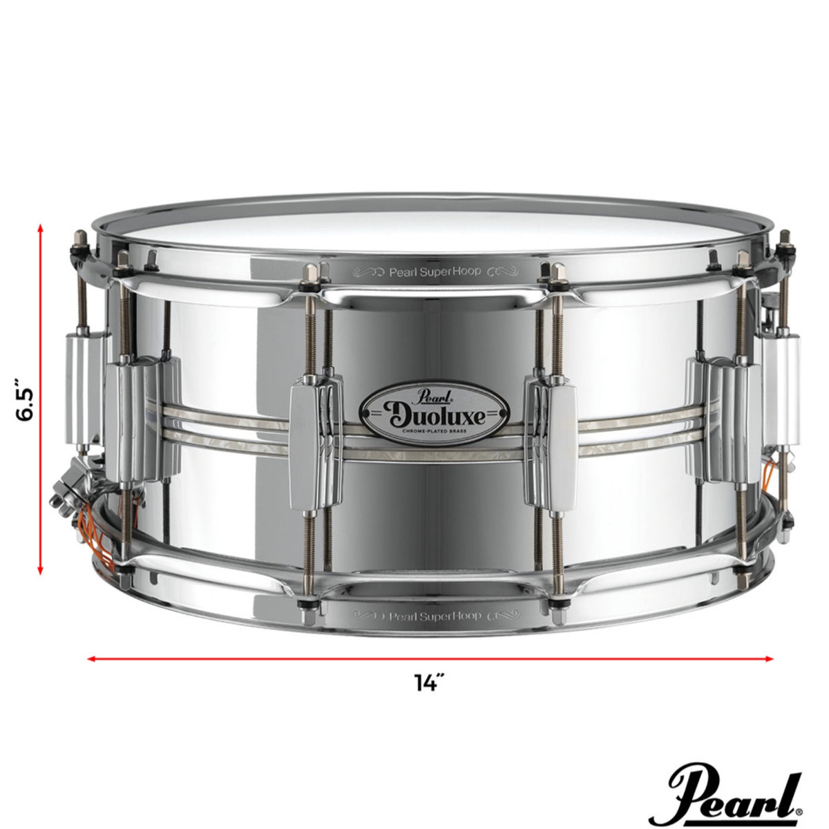 Pearl Snare Drums Nicotine Marine Inlay Pearl DUX1465BR 14" x 6.5" Duolux Snare Drum