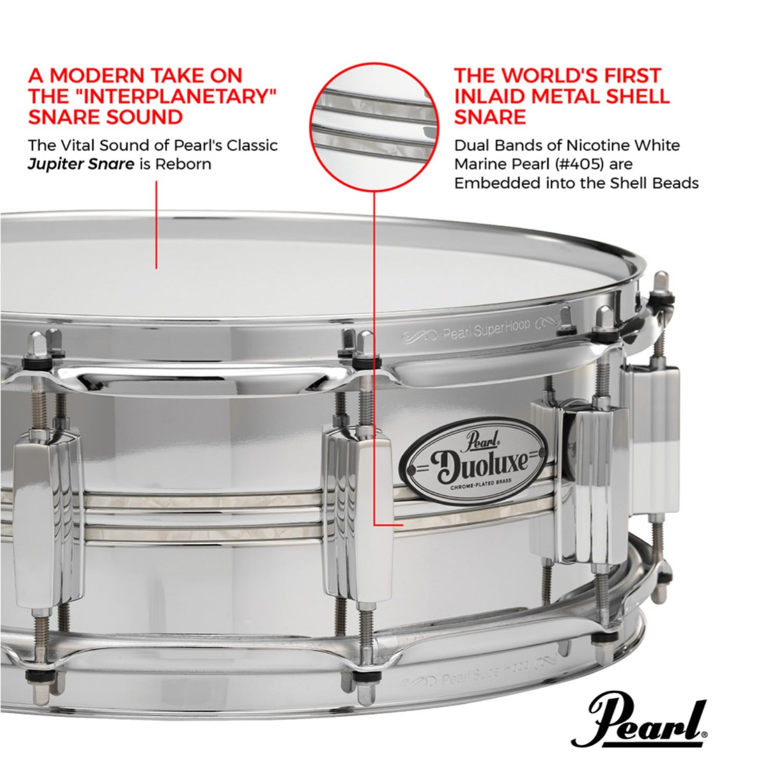 Pearl Snare Drums Pearl DUX1450BR 14" x 5" Duolux Snare Drum
