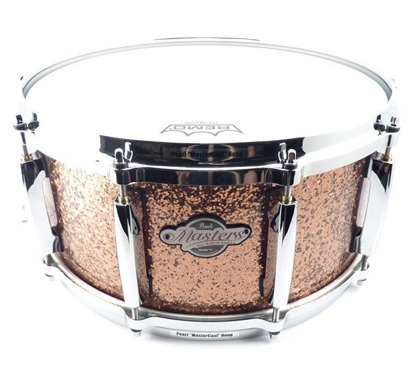 pearl snares pearl bcx masters 14x5.5 snare in golden bronze glitter