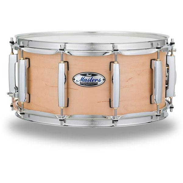 pearl snares pearl mct1455s/c 14x5.5 inch masters maple complete snare drum - satin natural finish