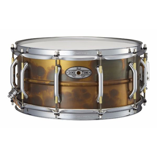 pearl snares pearl sensitone premium beaded brass snare - 6.5inchx14inch - patina finish