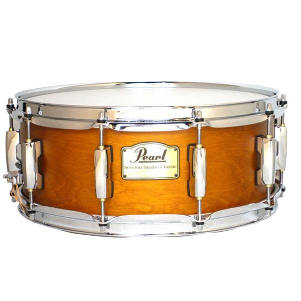 pearl snares pearl ssc1455s-c 14 x 5.5 inch session studio classic snare drum - matte liquid amber