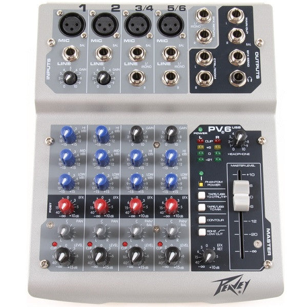 peavey analog mixers peavey pv 6 usb mixer