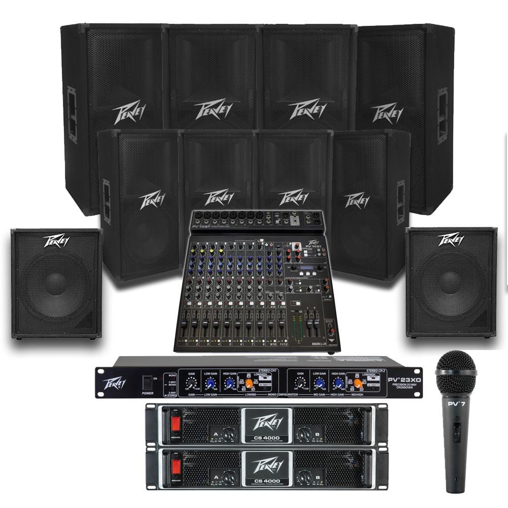 Church Sound System with 8xPeavey PV 112 Wall Mount Loudspeakers