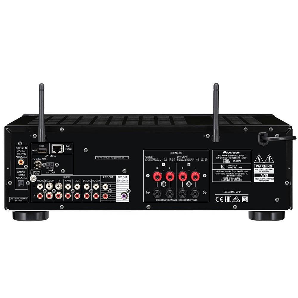 pioneer av receivers pioneer sx-n30ae-b network stereo receiver with bluetooth- black