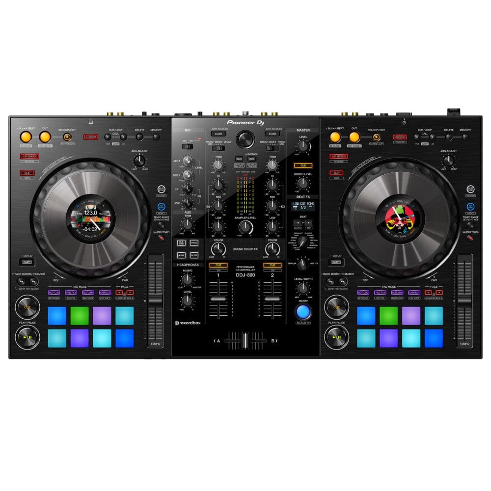 pioneer dj controller interfaces pioneer ddj-800 2 channel performance dj controller for rekordbox