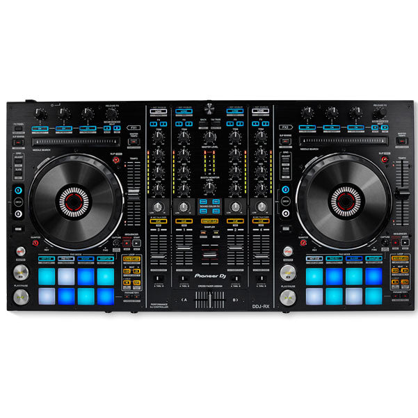 pioneer dj controller interfaces pioneer ddj-rx 4-channel rekordbox dj controller with integrated mixer