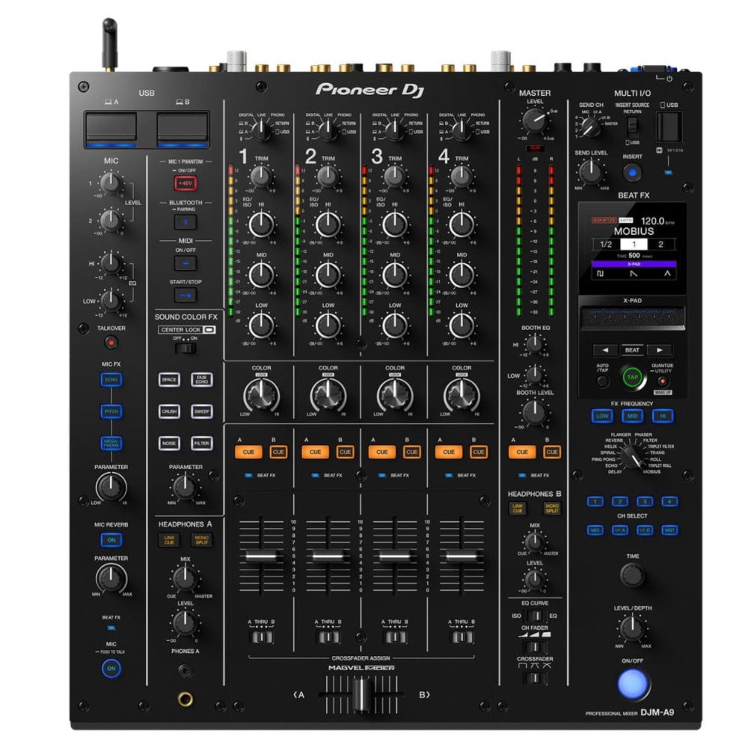 pioneer dj mixers pioneer djm-a9 4 channel professional dj mixer