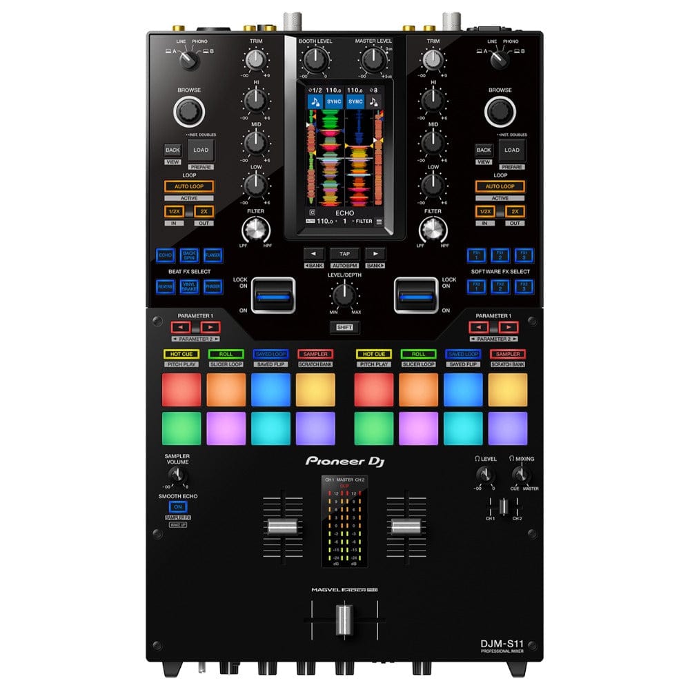 pioneer dj mixers pioneer djm-s11 professional scratch style 2 channel dj mixer