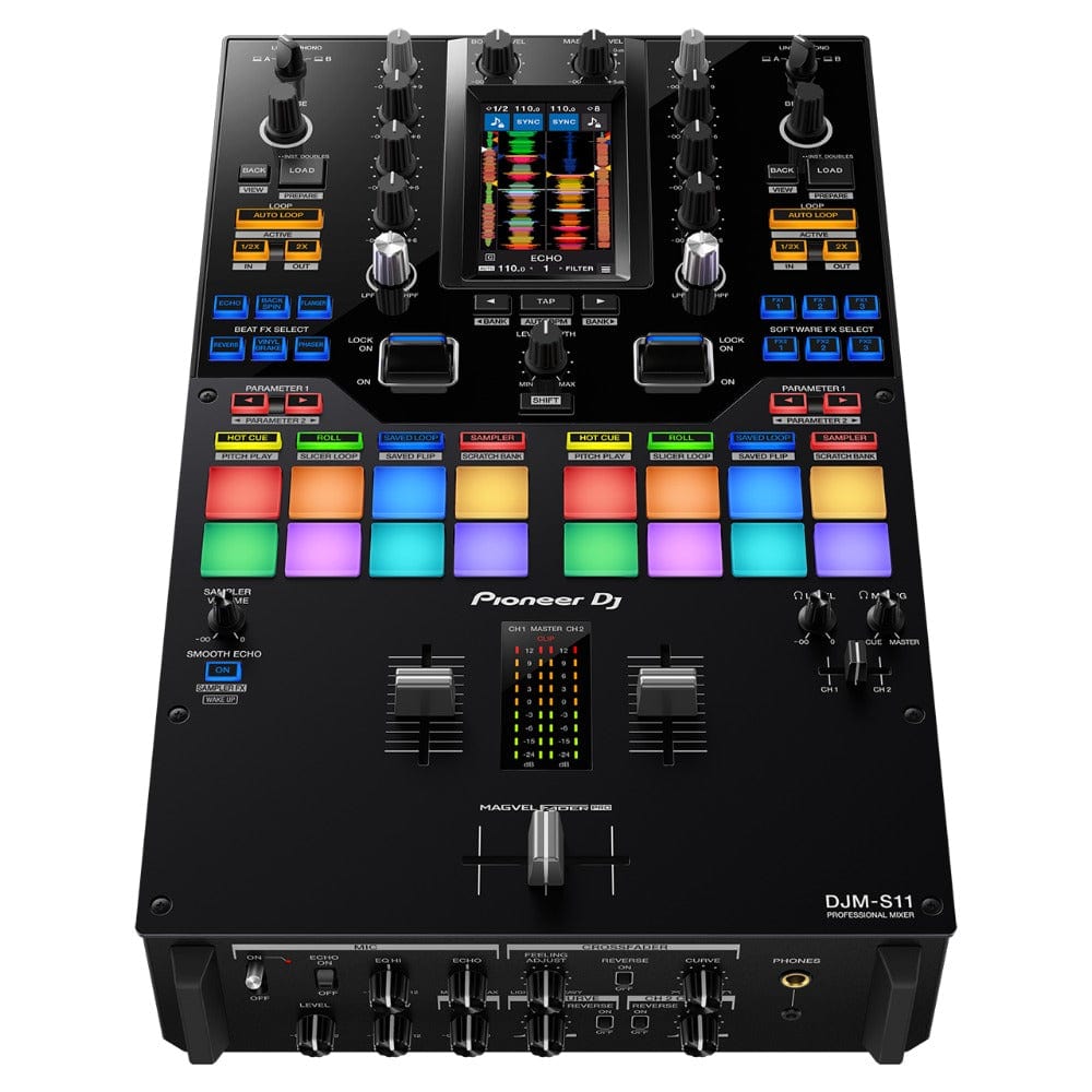 pioneer dj mixers pioneer djm-s11 professional scratch style 2 channel dj mixer